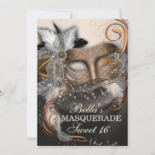 Masquerade Birthday Party-uitnodigingen Kaart (Voorkant)