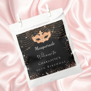 Masquerade Black glitter-stofverjaarfeest Bedankzakje