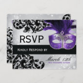 Masquerade bruiloft RSVP Kaarten (Voorkant / Achterkant)
