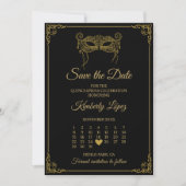 Masquerade Calendar Save the Date Quinceañera Kaart (Voorkant)