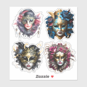 Masquerade carnaval gezichtsmaskers dames vrouw ge sticker