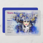 Masquerade Character Invitation Kaart (Voorkant / Achterkant)