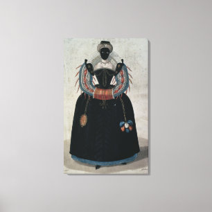 Masquerade costume in de stijl van Henri III (colo Canvas Afdruk