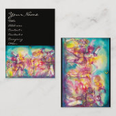 MASQUERADE,DANCE,MUZIEK zwart,geel blauw roze Visitekaartje (Voorkant / Achterkant)