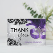 Masquerade Dank je kaarten (Staand voorkant)