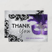 Masquerade Dank je kaarten (Voorkant / Achterkant)