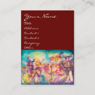 MASQUERADE /DANS, MUZIEK helderblauw rood,roze Visitekaartje