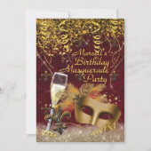 Masquerade de Hommes Mardi Gras Invitation de fête (Devant)