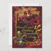 Masquerade de Hommes Mardi Gras Invitation de fête (Devant)