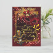 Masquerade de Hommes Mardi Gras Invitation de fête (Debout devant)