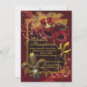 Masquerade de Hommes Mardi Gras Invitation de fête (Dos)