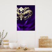 Masquerade de minuit Faux Jewel Purple Poster (Cuisine)