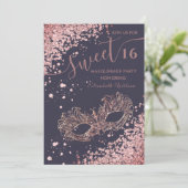 Masquerade diamant luxe roos goud, zoet 16 kaart (Staand voorkant)