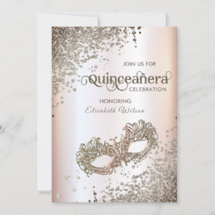 Masquerade diamantluxe Quinceañera zacht roze Kaart