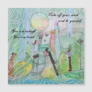 Masquerade Enmoediger kunstmagneetkaart