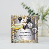 Masquerade Fabulous 30th Silver Gold Black Party Kaart (Staand voorkant)