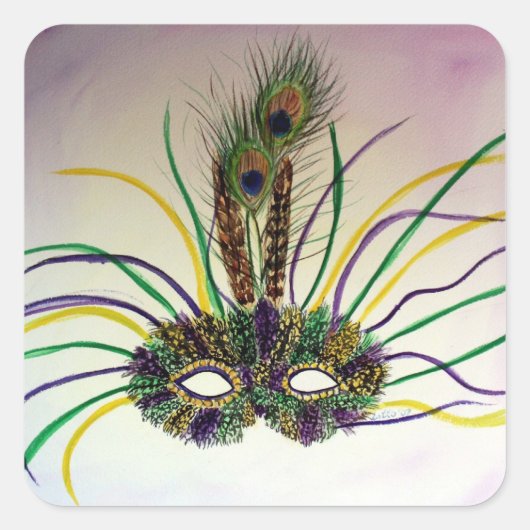 Masquerade Feather Mask Custom Seal Sticker (Voorkant)