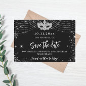 Masquerade fête noir argent enregistrer la carte d