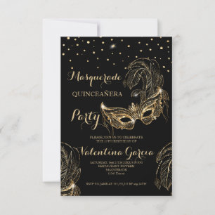 Masquerade glitter quinceanera mask nodig save the date