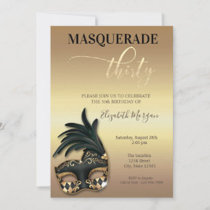 Masquerade Gold 30th Verjaardag  Kaart