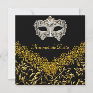 Masquerade Goud Zwart Hot Glamour Verjaardagsfeest Kaart