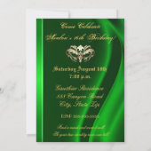 Masquerade Green Jeweled 16 Invitation (Dos)