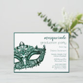 Masquerade Groen Masker | Levendige Emerald Afstud Kaart (Staand voorkant)