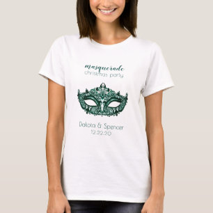 Masquerade Groen Masker Levendige Emerald Custom T-shirt