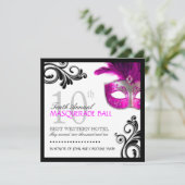 Masquerade Invitation Kaart (Staand voorkant)