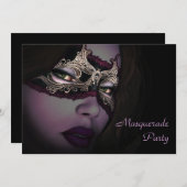 Masquerade Invitation Kaart (Voorkant / Achterkant)