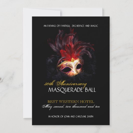 Masquerade Invitation Kaart (Voorkant)