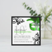 Masquerade Invitation Kaart (Staand voorkant)