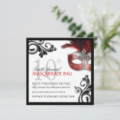 Masquerade Invitation Kaart (Staand voorkant)