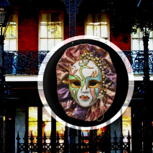 Masquerade, Mardi Gras, Carnavalsmasker Ronde Button 3,2 Cm