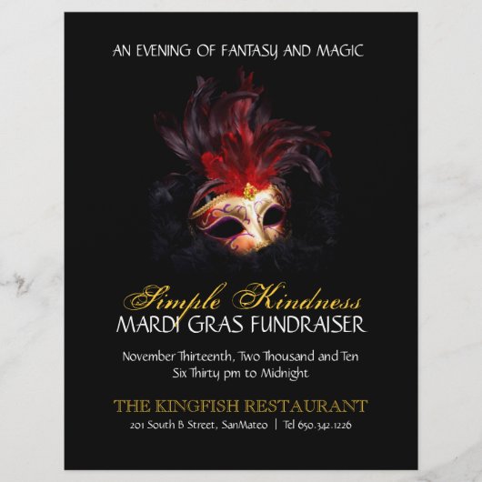 Masquerade | Mardi Gras Flyer (Voorkant)