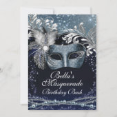 Masquerade Mardi Gras Invitations de fête d'annive (Devant)