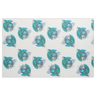 Masquerade Mardi Gras Masker Blauwgroen Blauw Stof