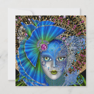 Masquerade Mardi Gras Uitnodiging