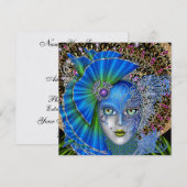 Masquerade Mardi Gras Uitnodiging (Voorkant / Achterkant)