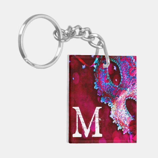 Masquerade Mask Costume Halloween Mardi Sleutelhan Sleutelhanger (Voorkant Links)