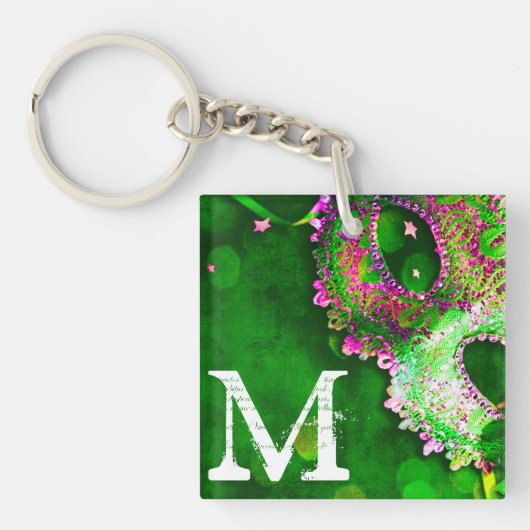 Masquerade Mask Costume Halloween Mardi Sleutelhan Sleutelhanger (Voorkant)