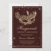 Masquerade mask glitter Sweet 16 Kaart (Voorkant)