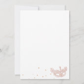 Masquerade mask roos goudglitter spargel bedankkaart (Achterkant)