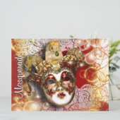 Masquerade mask venetian mardi gras kaart (Staand voorkant)