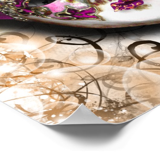 Masquerade mask venetian mardi gras poster (Hoek)