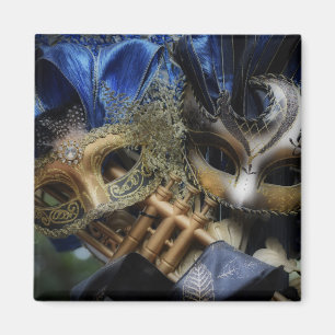 Masquerade Mask Vierkant Magneet