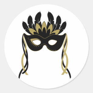Masquerade Masker in Black en Gold Stickers