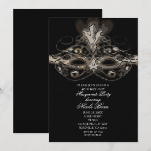 Masquerade Masker Modern Chique Handgetekende Uitn Kaart
