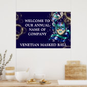 Masquerade masker Venetiaanse gemaskerde bal Poster (Keuken)