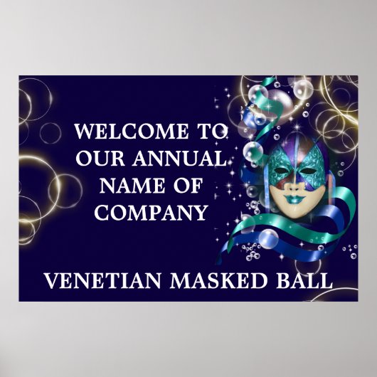 Masquerade masker Venetiaanse gemaskerde bal Poster (Voorkant)